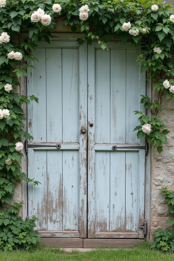 rustic vine adorned barn doors