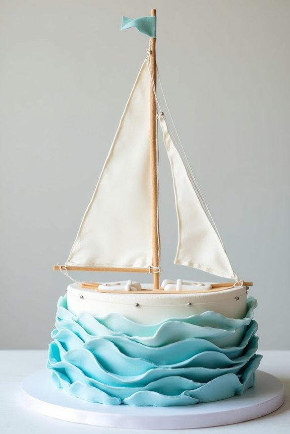 sailboat cake with fondant