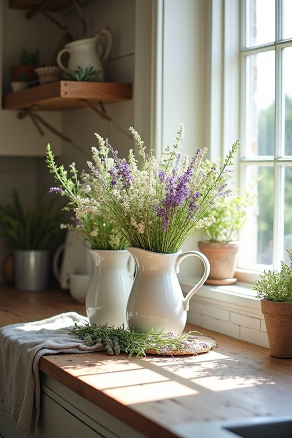 seasonal flower and herb decor