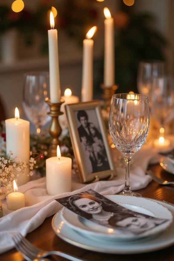 sentimental candlelit photo display