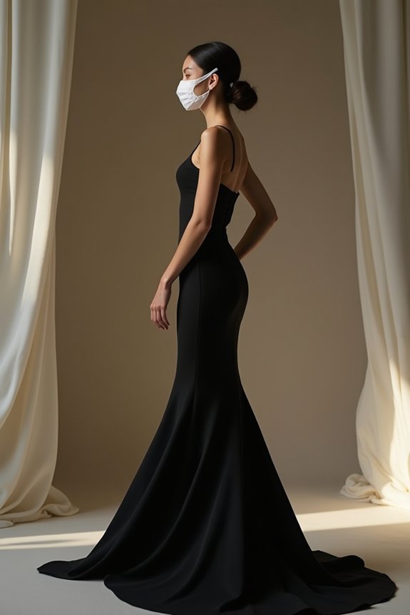 sleek mask bold gown