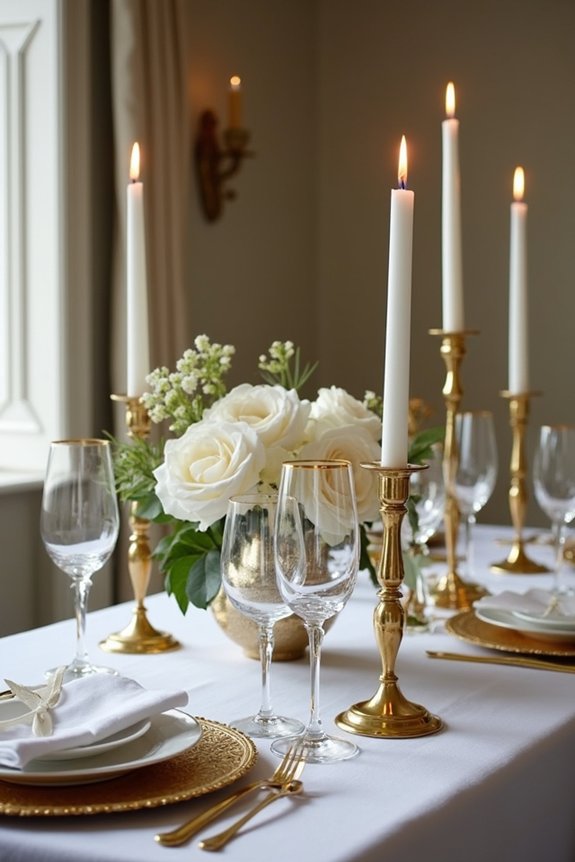 sophisticated gold and crystal