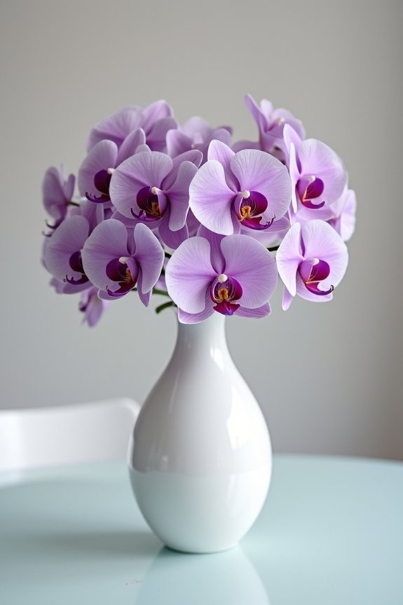 sophisticated minimalist purple arrangements