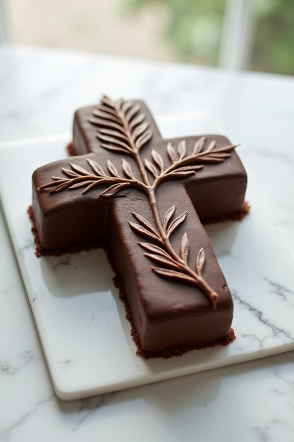 spiritual chocolate cross cake