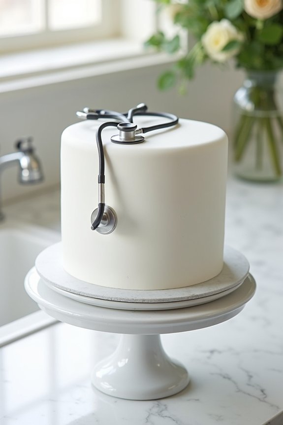 stethoscope cake graduation centerpiece