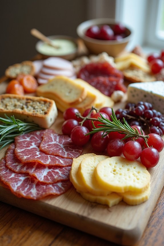 stunning charcuterie board arrangement