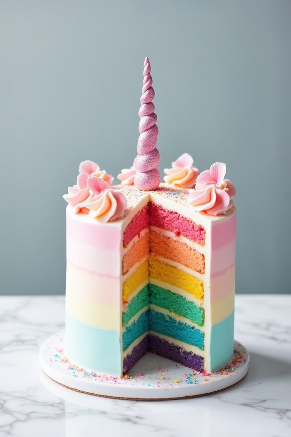 stunning rainbow layer cake