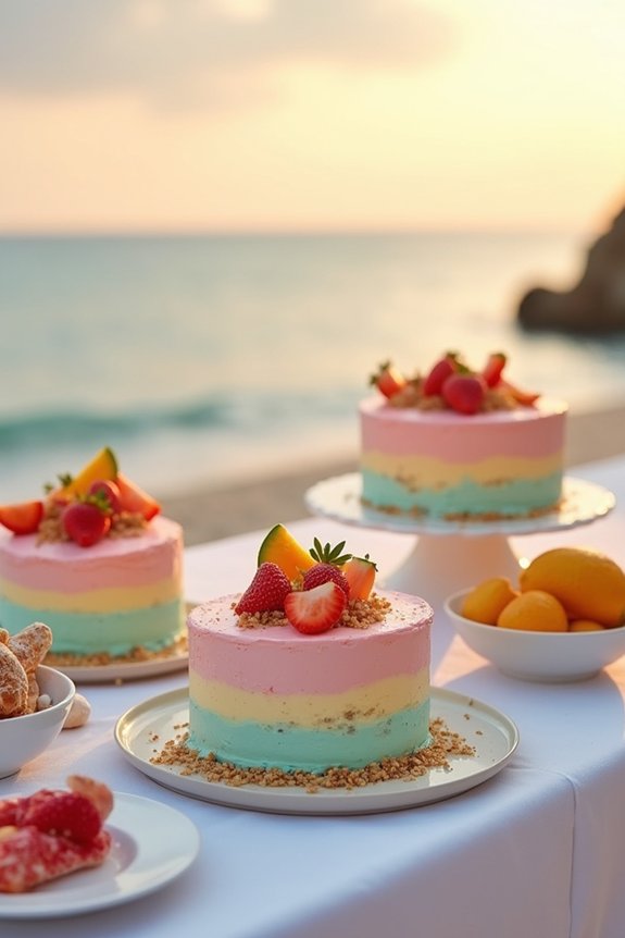 stylish beach themed dessert display