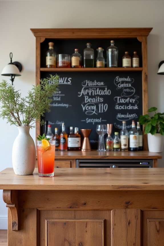 stylish cocktail menu board