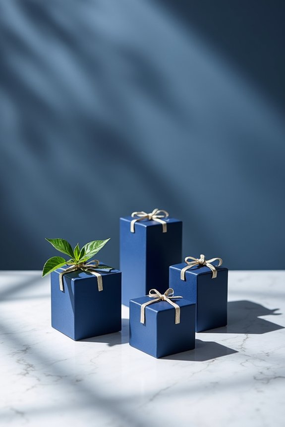 stylish navy favor presentation