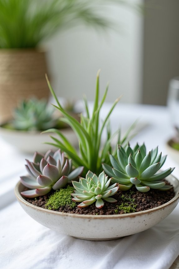 succulents as elegant centerpieces