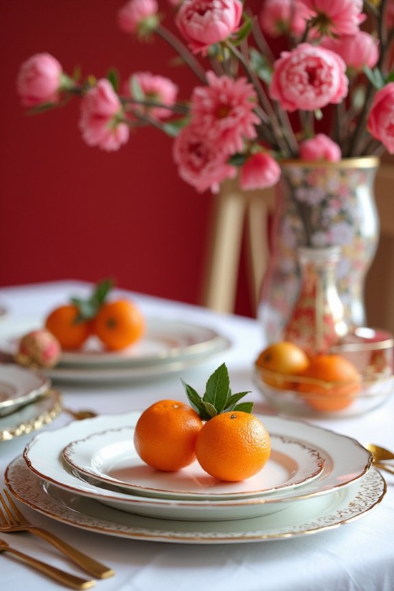 symbolic fruits and flowers