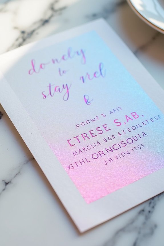 tactile neon foil invitations