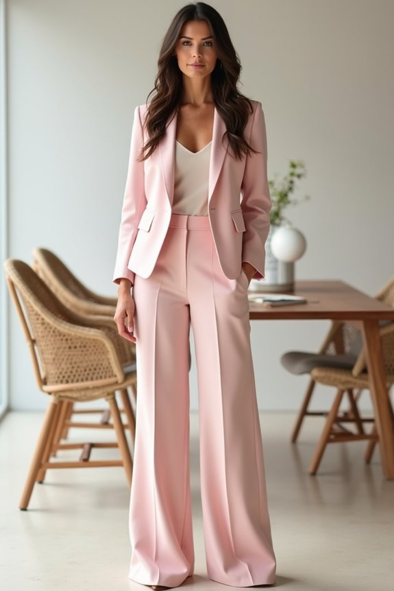 tailored blush work celebration outfit