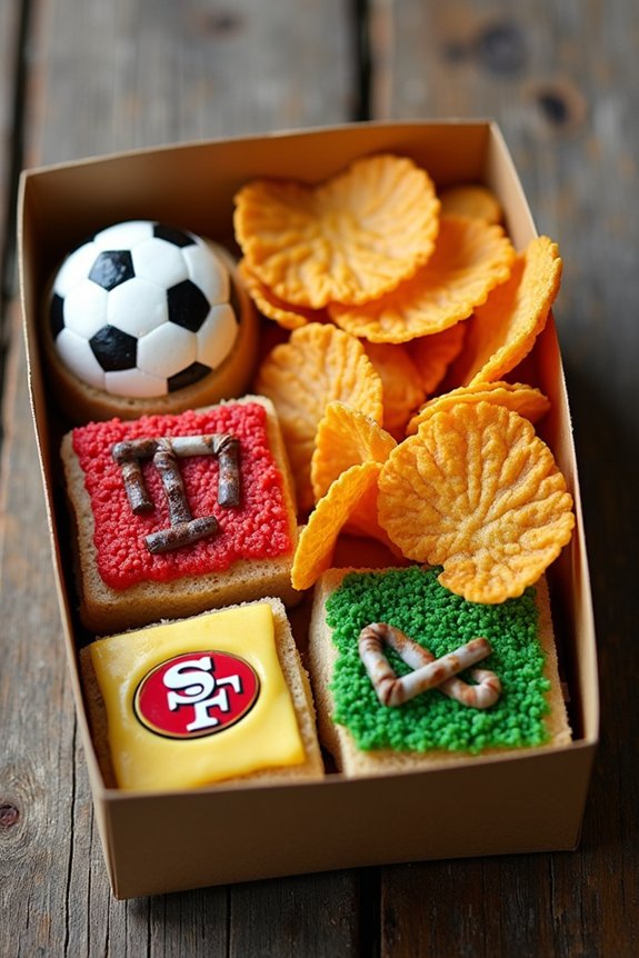 team themed snack box favors