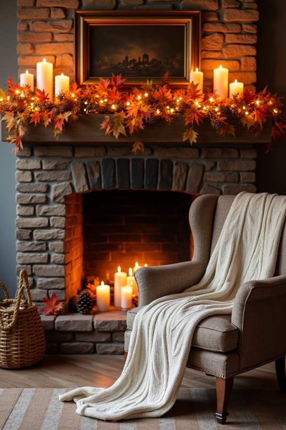 thanksgiving fireplace decor ideas