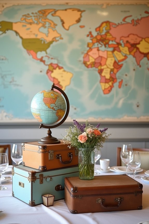 travel themed bat mitzvah celebration