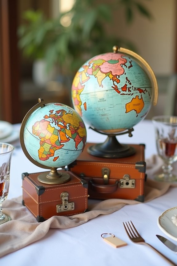 travel themed retirement centerpieces
