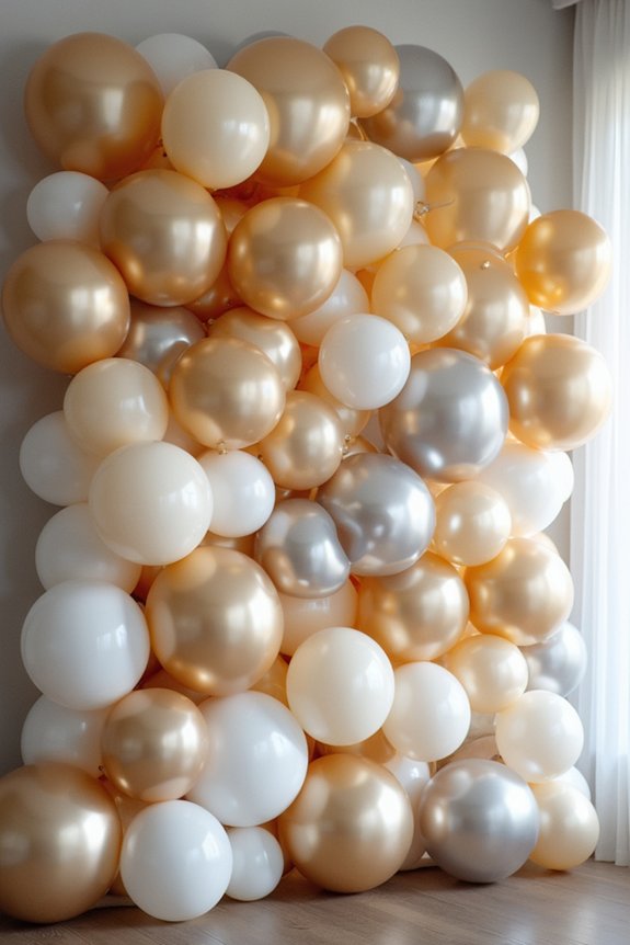 trendy metallic balloon backdrop
