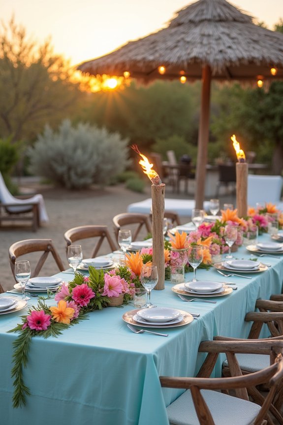tropical beach party vibe