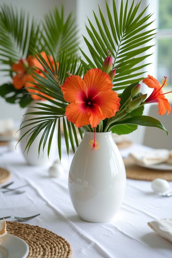 tropical centerpiece design elements