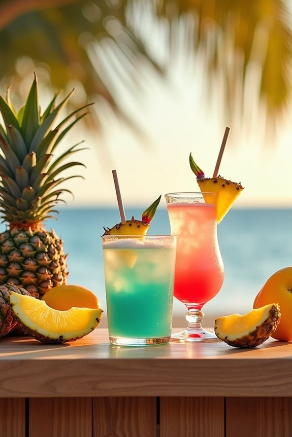 tropical colorful summer invitations