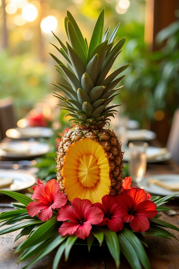 tropical pineapple floral arrangement
