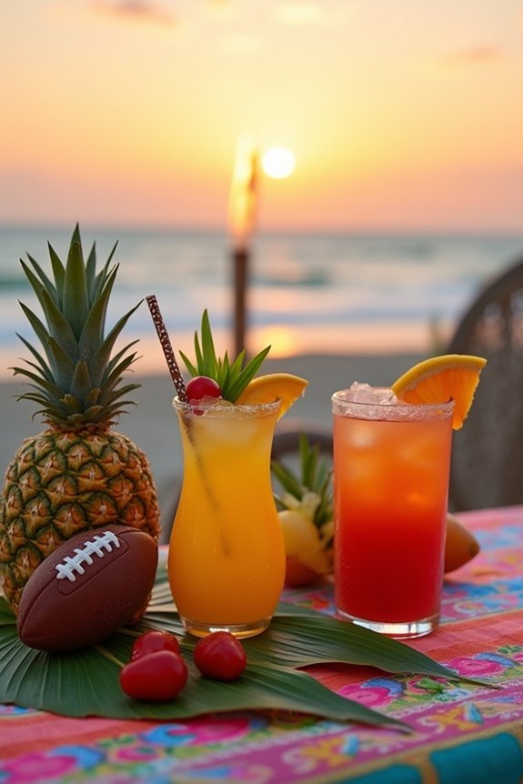 tropical themed super bowl party