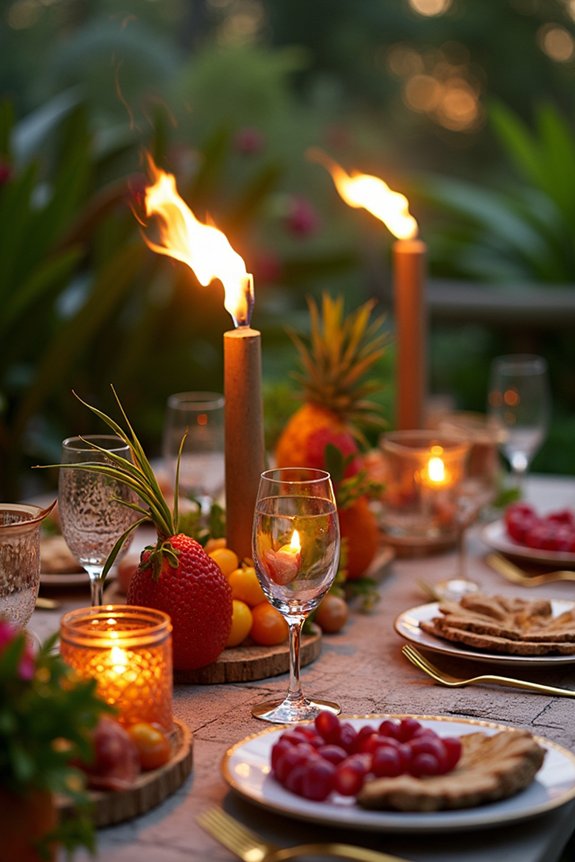 tropical themed welcome home party