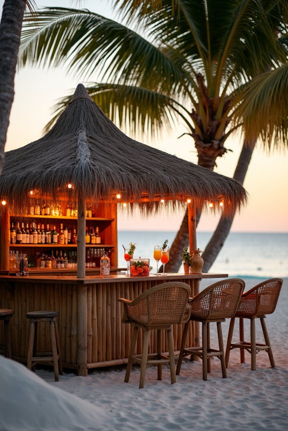 tropical tiki bar setup