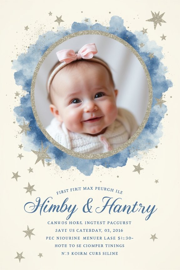 twinkle star birth invitations