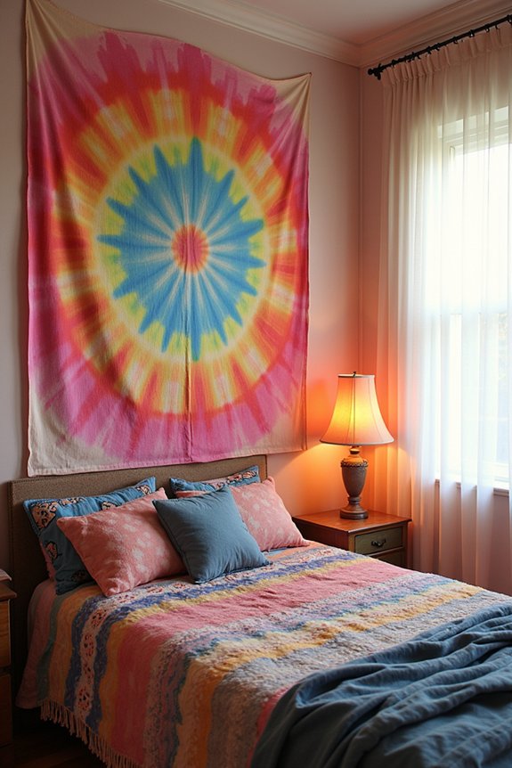 vibrant tie dye party decor