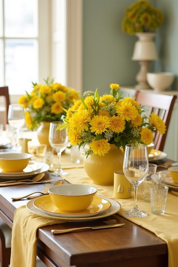 vibrant yellow party decor