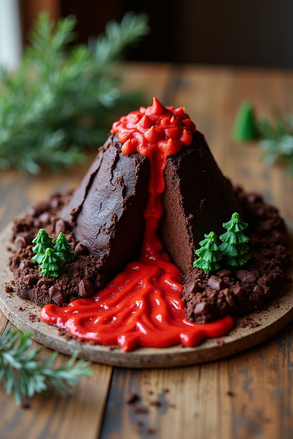 volcano cake eruption effect