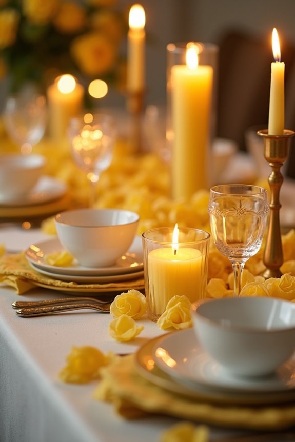 warm candlelit dinner ambiance