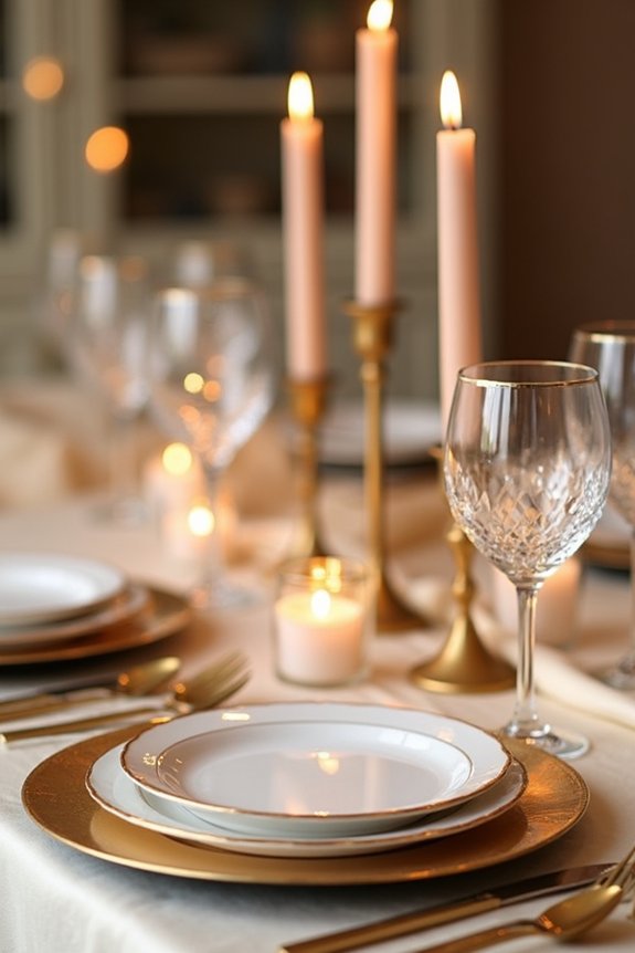 warm metallics soft candlelight