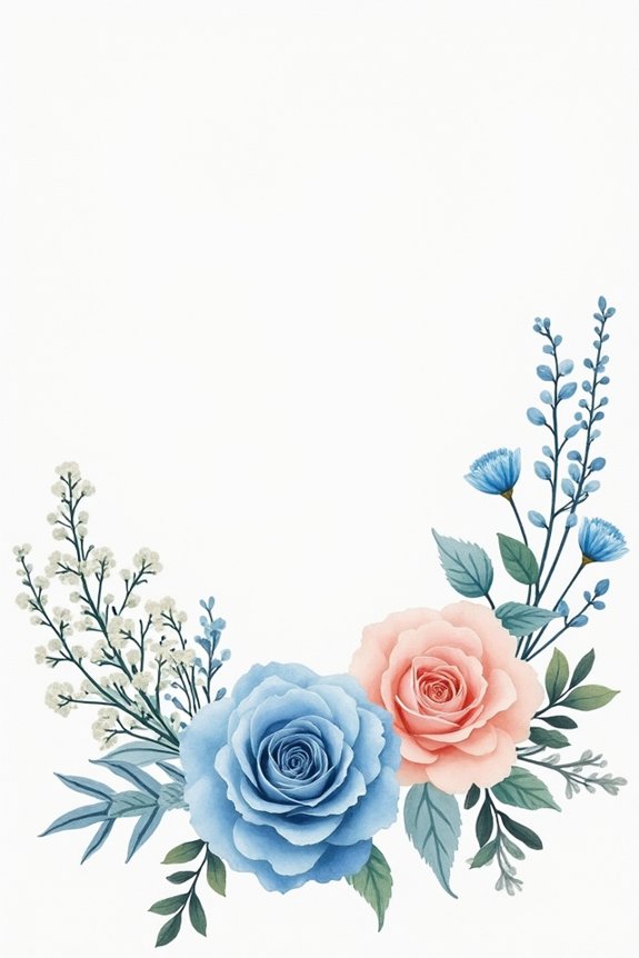 watercolor floral baptism invitation