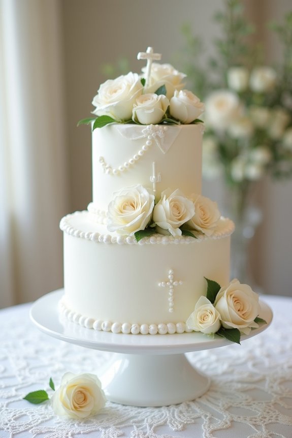white baptism cake symbolism